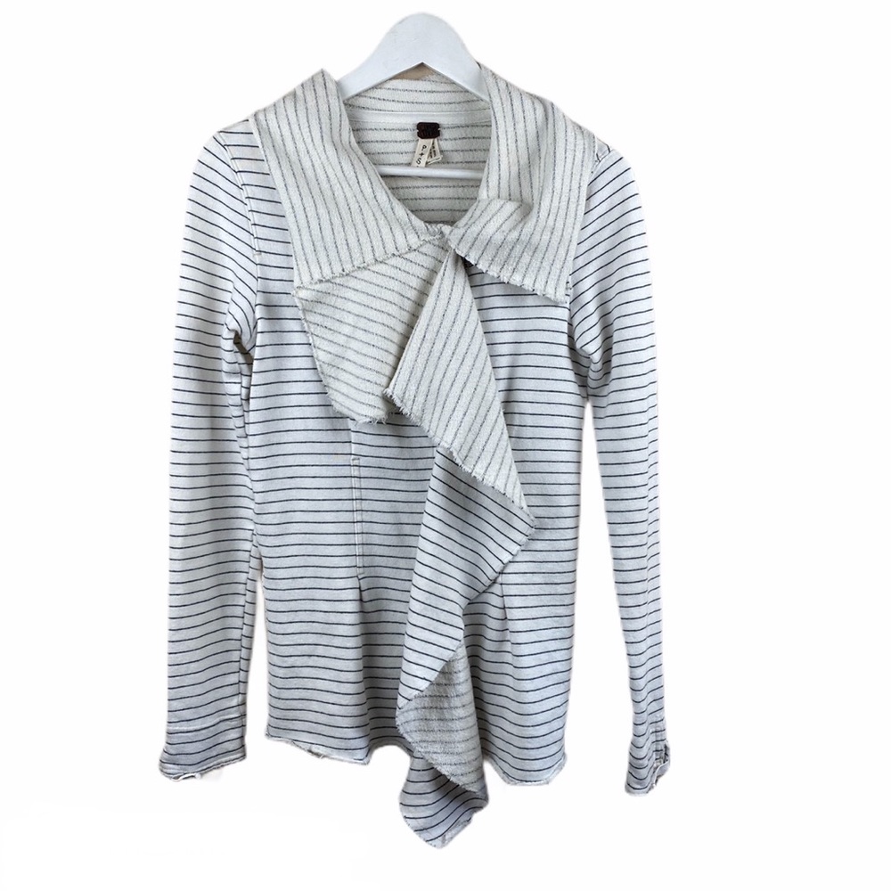 We the Free Drape Full Zip Striped Sweater